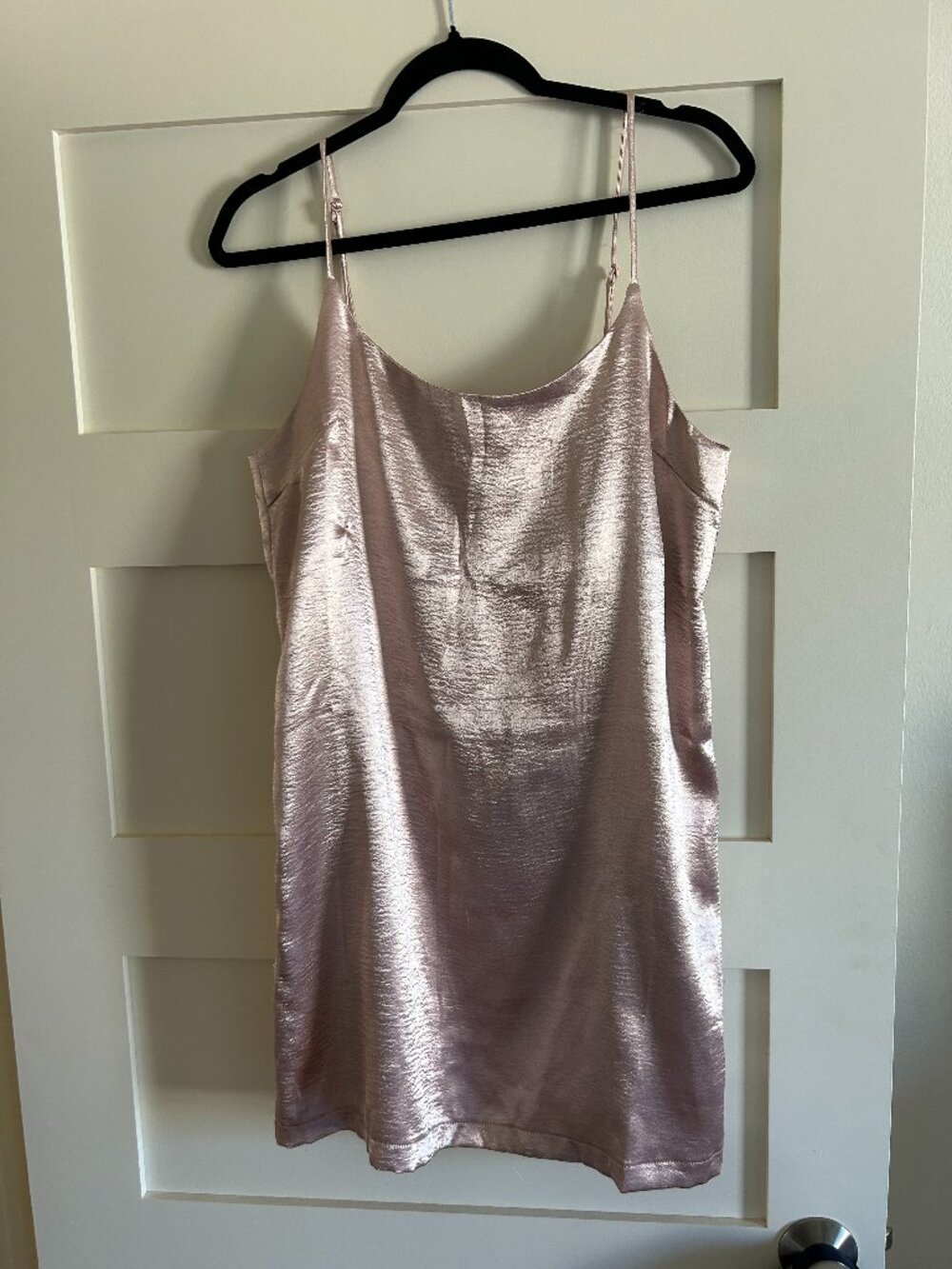 Silence+Noise pink shimmer mini shift dress